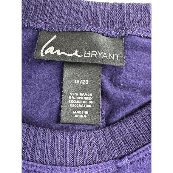 Lane Bryant Women’s Sz 18/20 Pullover Sweater Purple Light Weight Boxy Lagenlook - Picture 11 of 14
